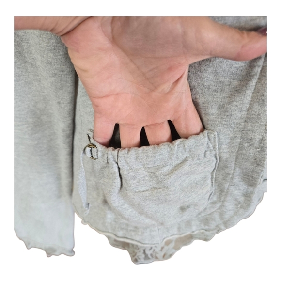 Daytrip Gray Lace Tie Front Blazer Jacket L - Picture 5 of 8